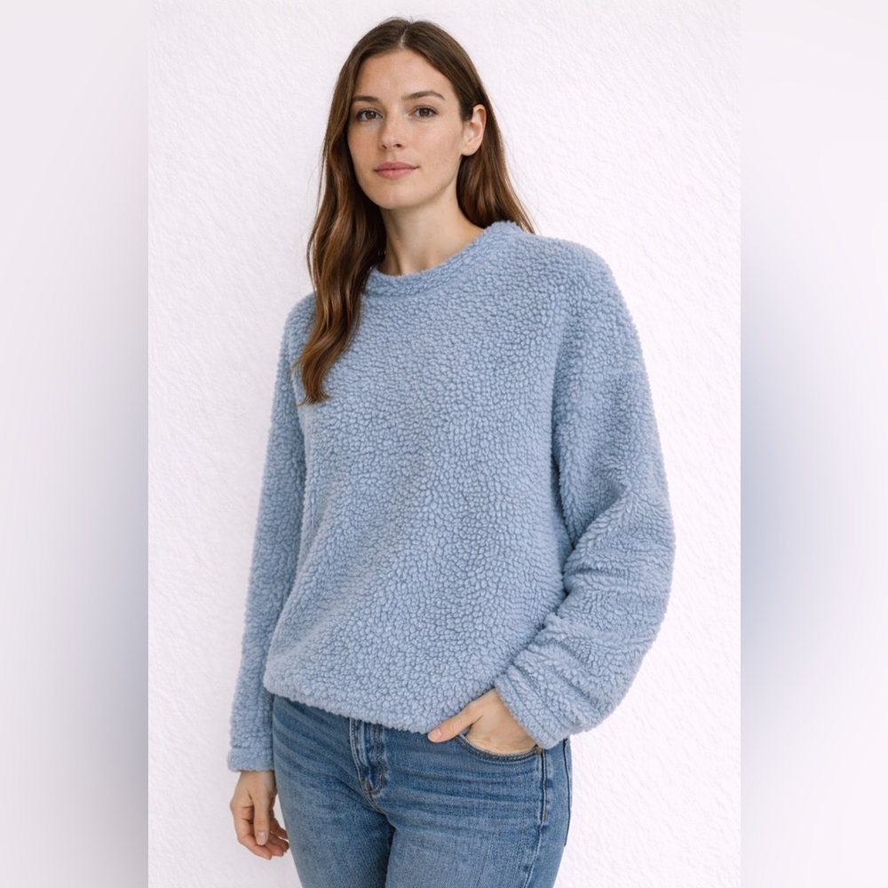 Lululemon Blue Fleece Pullover Sweater Sz 8 | Cozy Teddy Half Zip